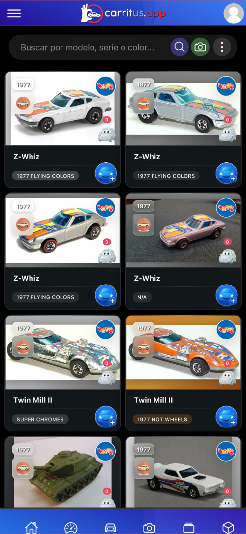 Listado de colección en Carritus